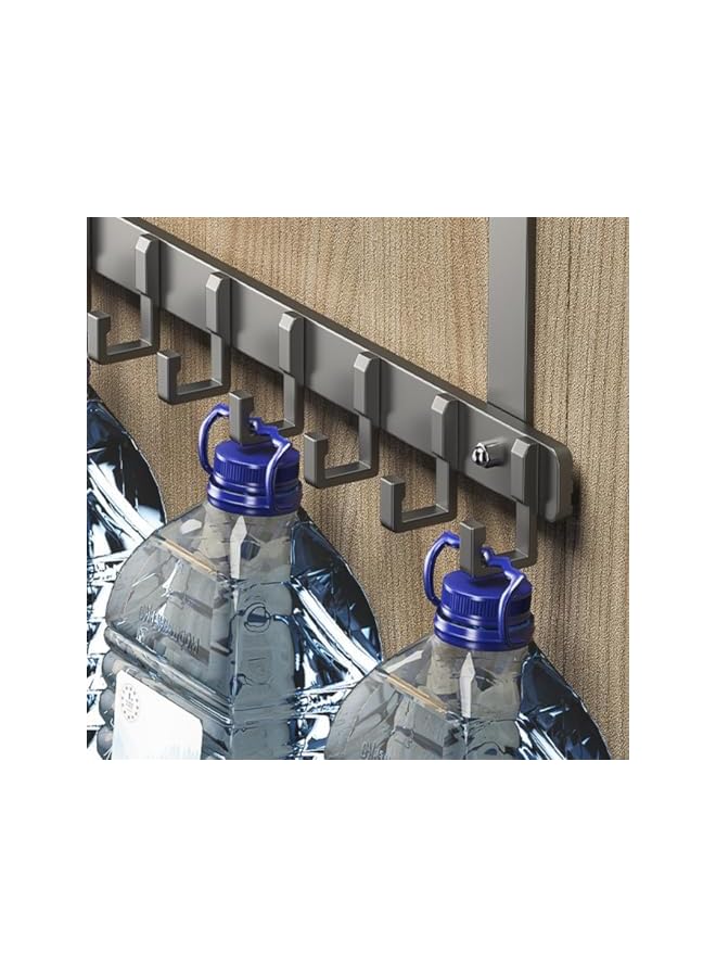 PROMASS Over The Door Hook, Heavy Duty Over Door Hanger Holder for Coat Robe Hat Clothe Towels Hanging, Bathroom Organizer Towel Rack 6 Hooks, （Aluminum Black）  - Image 3