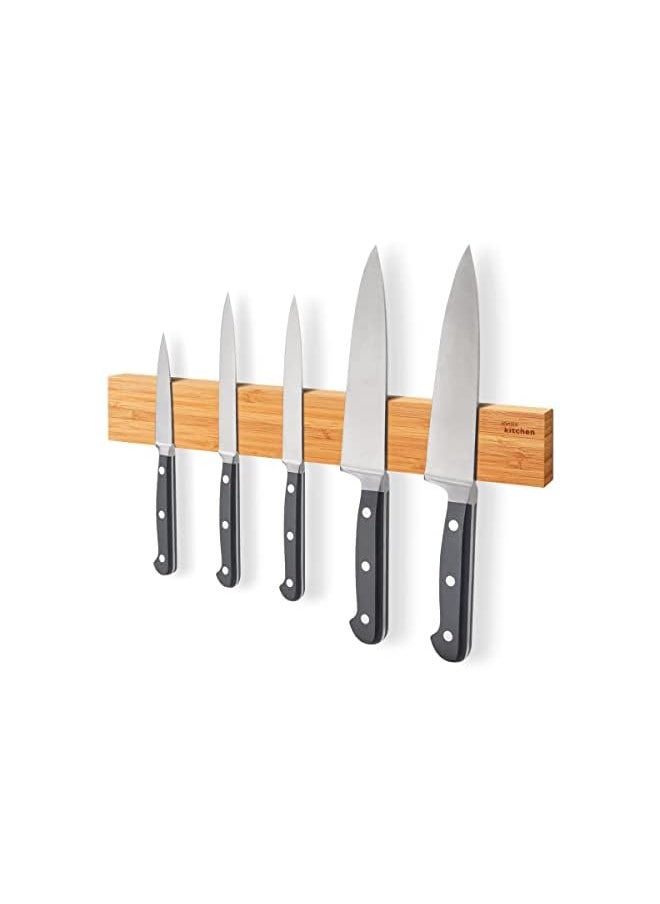 vesus Magnetic Knife Rack | 40cm Magnetic Knife Holder for Wall Ideal for Kitchen Knives & Supply | Wooden Knife Magnets for Walls | Magnetic Knife Strip  - Image 2