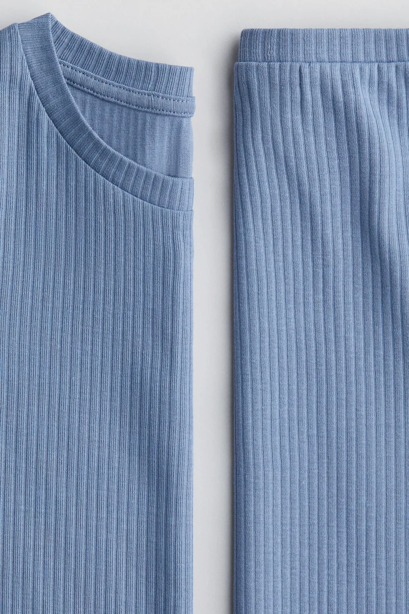 H&M 2-piece ribbed top and skirt set