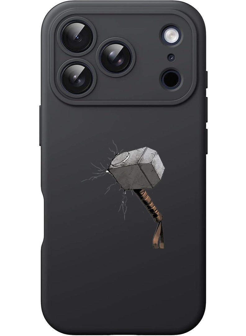 Theodor Protective Slim Fit Case Liquid Silicone Cover with Full Body Protection Anti-Scratch Shockproof Case For Apple iPhone 17 Pro Max (Black) Hammer - Image 1