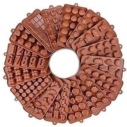 MoldBerry مجموعة قوالب الشوكولاتة السيليكون بأشكال مختلفة من مولد بيري أي 4 تصميمات عشوائية - Image 1