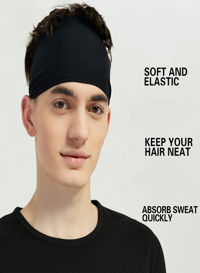 Pilamor Sports Headbands for Men (5 Pack),Moisture Wicking Workout Headband, Sweatband Headbands for Running,Cycling,Football,Yoga,Hairband for Women and Men (White, Brown, Dark Gray, Black, Green) - Image 2