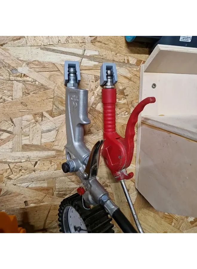 White Wall Mount Air Tool Organizer With 1 4 Inch Fittings Heavy Duty Plastic Garage Workshop Storage - Image 2