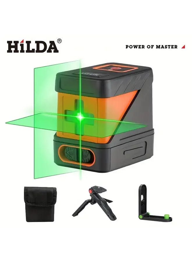 Orange Pro 2 Line Self Leveling Laser Level Horizontal Vertical Green Beam With Bag - Image 1