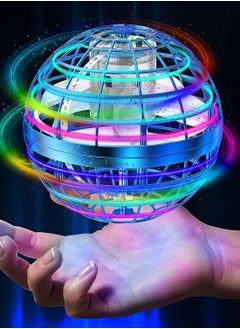 Festive Gallery Flying Ball Toy, Globe 360°Rotating Hand Controlled Flying Orb Ball Toys Magic Led Lights Controller Mini Drone Flying Toy Boomerang Fly Spinners for Kids Adults Indoor Outdoor 10.4x10.2x10.2cm (Blue)  - Image 1