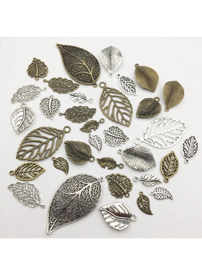 iloveDIYbeads 100g Craft Supplies Mixed Tree Leaves Pendants Beads Charms Pendants for Crafting Jewelry Findings Making Accessory For DIY Necklace Bracelet (Leaf Charms M91) - Image 2
