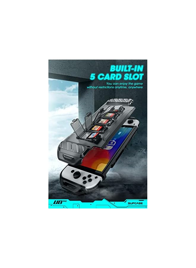 SupCase Unicorn Beetle Pro Forma Series Case for Nintendo Switch OLED Model (2021), Rugged Slim Protective Case with Dustproof Front Cover & 5 Game Card Storage Slots (FrostBlack) - Image 4