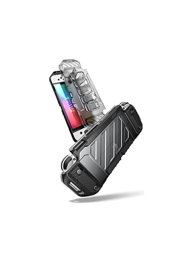 SupCase Unicorn Beetle Pro Forma Series Case for Nintendo Switch OLED Model (2021), Rugged Slim Protective Case with Dustproof Front Cover & 5 Game Card Storage Slots (FrostBlack) - Image 2