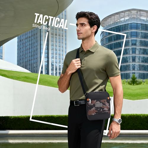 Gear Tactical Water Resistant Sling Bag/Crossbody Bag/Messenger Bag For men/women (Green Camo) - Image 2