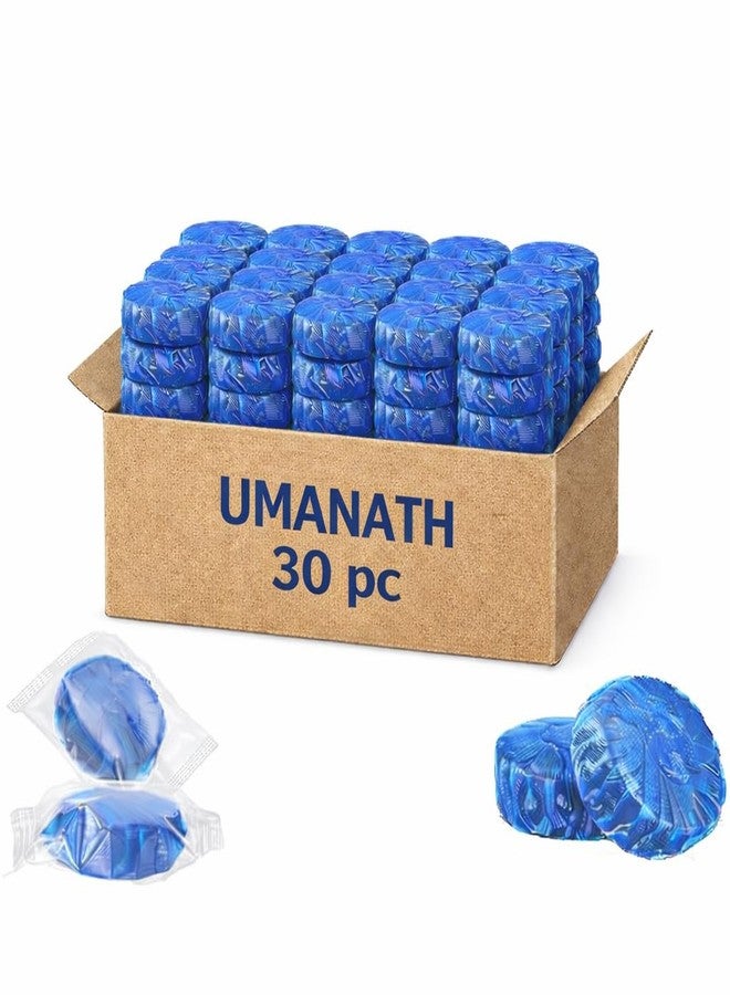 UMANATH أقراص تنظيف خزان المرحاض الأوتوماتيكية من أوماناث - معطر مرحاض أزرق، يزيل البقع والروائح (30 قرصًا) - Image 1