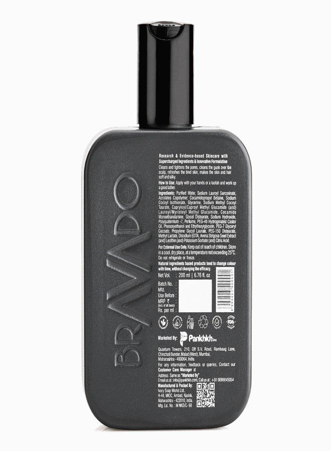 BRAVADO Head to Toe Body Wash (Pack of 2) Value Pack | All-in-One Hair Face & Body Cleanser for Men | Deep Cleansing Hydrating Shower Gel | 200ml Each - Image 2