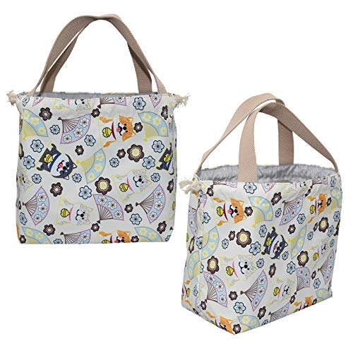 enyuwlcm Mini Lunch Tote Pouch Reusable Small Cute Lunch Bag with Drawstring Suitable for Girls Women Dog Beige - Image 3