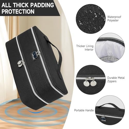 Jaffzora Carrying Case Fits for Shark Flexstyle & Hair Dryer, Travel Storage Bag Compatible with Dyson Supersonic Hair Dryer/Airwrap Styler and Attachments, Black(Bag Only) - Image 3
