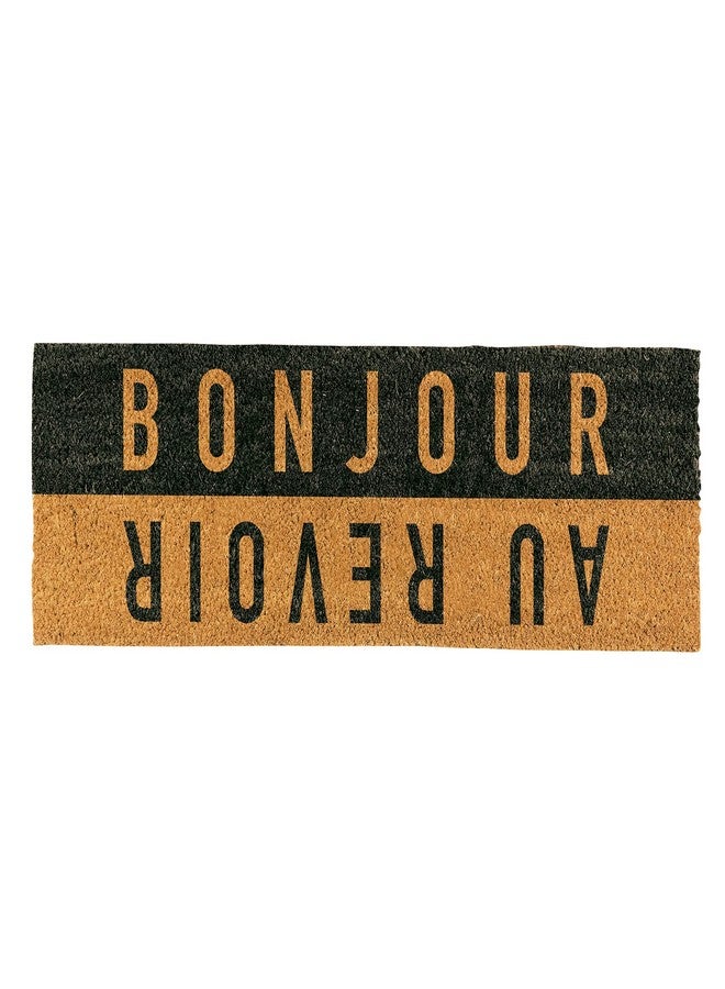 Santa Barbara Design Studio Lili + Delilah Coir Fiber Door Mat, 30 x 10-Inch, Bonjour/Au Revoir