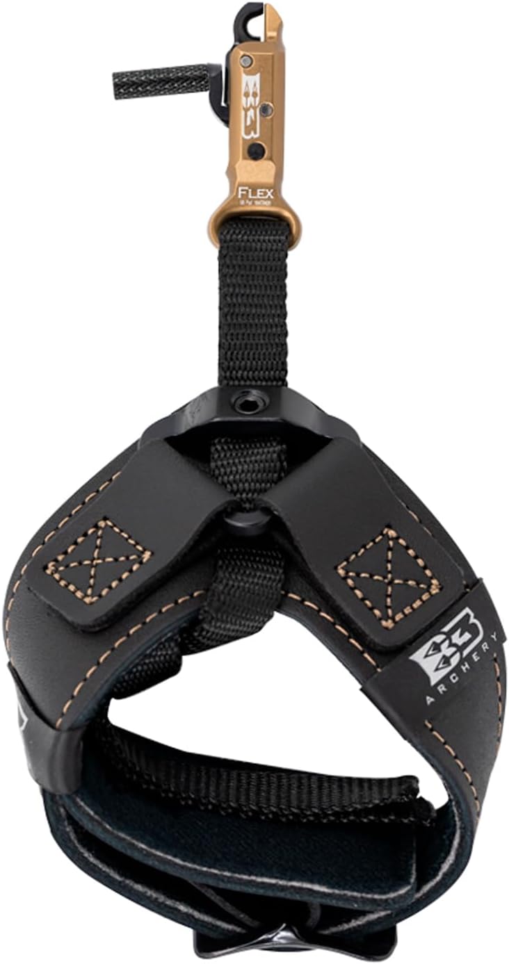 B3 Archery King Single-Caliper Wrist Strap Archery Compound Bow Arrow Release Aid Trigger w/Adjustable Travel, Roller-Sear Blackened Stainless Steel Jaw, Standard Wrist Strap - Image 1