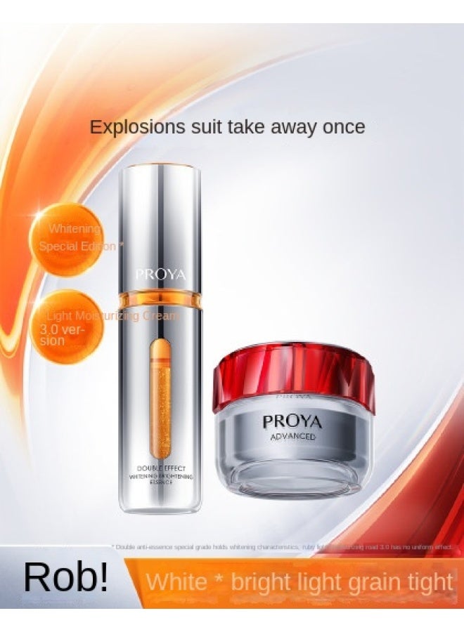 PROYA جوهر مزدوج الفعالية الجديد: 50 مل جوهر نيكوتيناميد لتفتيح البقع + 50 جرام كريم روبي الم firming - Image 1