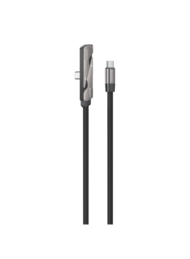 Yesido CA207 60W USB Type-C to Type-C Fast Charging Data Cable with Foldable Stand, Built-in smart chip, High-Speed Data Transfer 1.2M Braided Cable - Image 1