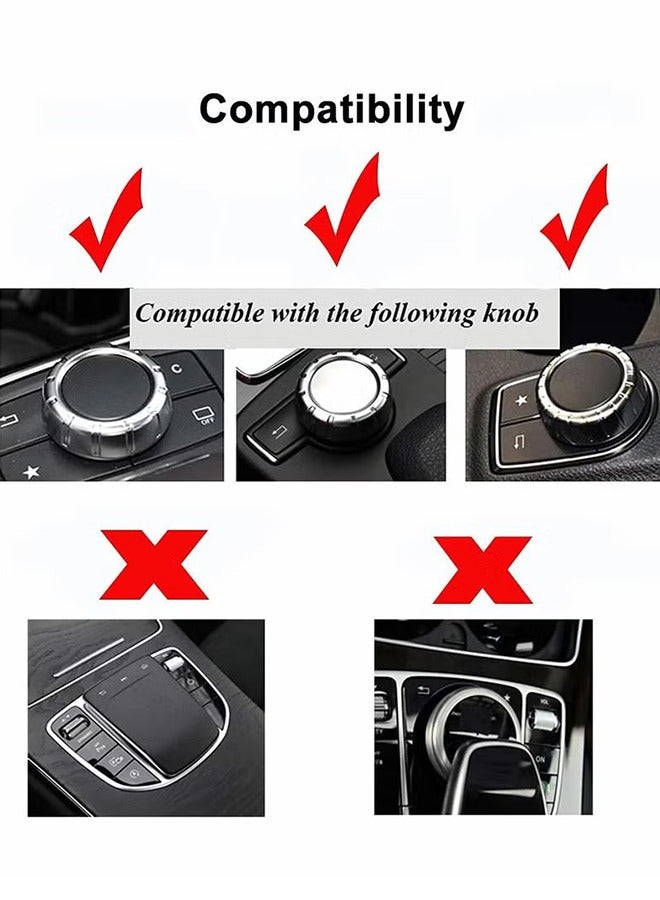 Car Metal Modified Center Console Multimedia Control on Knob Trims Cover Decals Emblems Stickers Compatible with Mercedes Benz A B E GLK GLA CLA GLE ML GL Class (29mm Knob) - Image 3