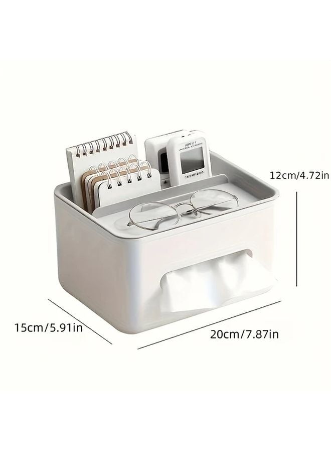 حامل علبة المناديل الرمادي متعدد الوظائف حامل تخزين جهاز التحكم عن بعد للمنزل والسيارة - Image 4