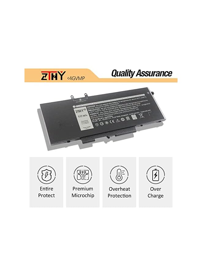 ZTHY 7.6V 68Wh 4Gvmp Laptop Battery Replacement For Dell Latitude 5400 5500 Precision 3540 3550 Inspiron 7590/7591/7791 2-In-1 Series Rf7Wm X77Xy C5Gv2 9Jryt Mcv1G 1V1Xf R8D7N 4-Cell - Image 4