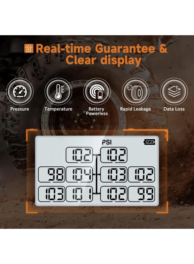 GUTA Trailer Tire Pressure Monitoring System, RV TPMS with 12 Sensors, 6 Alert Modes, Signal Booster, Power Saving Display, Long Sensing Distance, for 3 Trailers (T1/T2/T3), for Camper, Motor Homes - Image 3