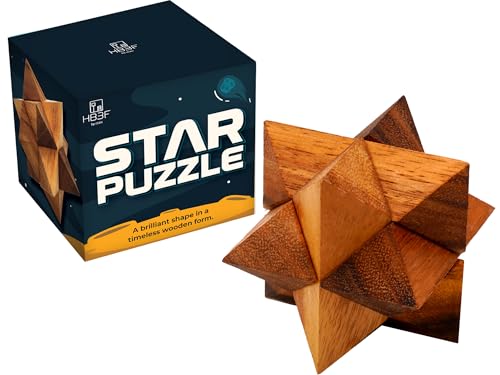 BSIRI Adults Games Gifts Wooden Star Cube Puzzle Game Brain Teasers of The Logic Games for Kids and Teen to Challenge Puzzles for Fun Entertaining Things and Educational Tools of Parents - Image 1