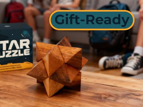BSIRI Adults Games Gifts Wooden Star Cube Puzzle Game Brain Teasers of The Logic Games for Kids and Teen to Challenge Puzzles for Fun Entertaining Things and Educational Tools of Parents - Image 4