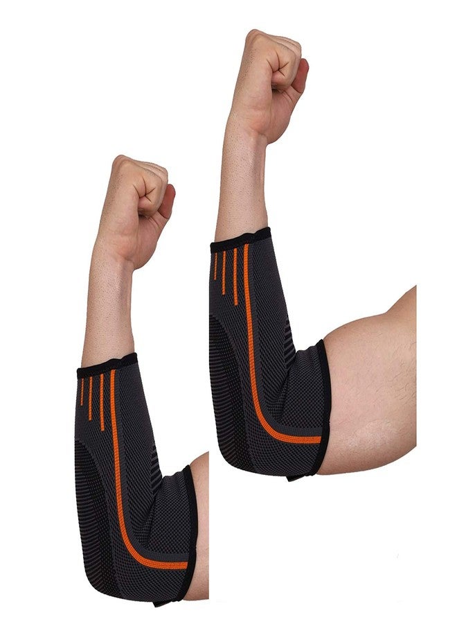 PRIVFIT® 3D Kitted Elbow Hyper-Protective Compression Sport Workout Injury Recovery Pain Relief Elbow Sleeve - 1 PAIR (Small) - Image 1