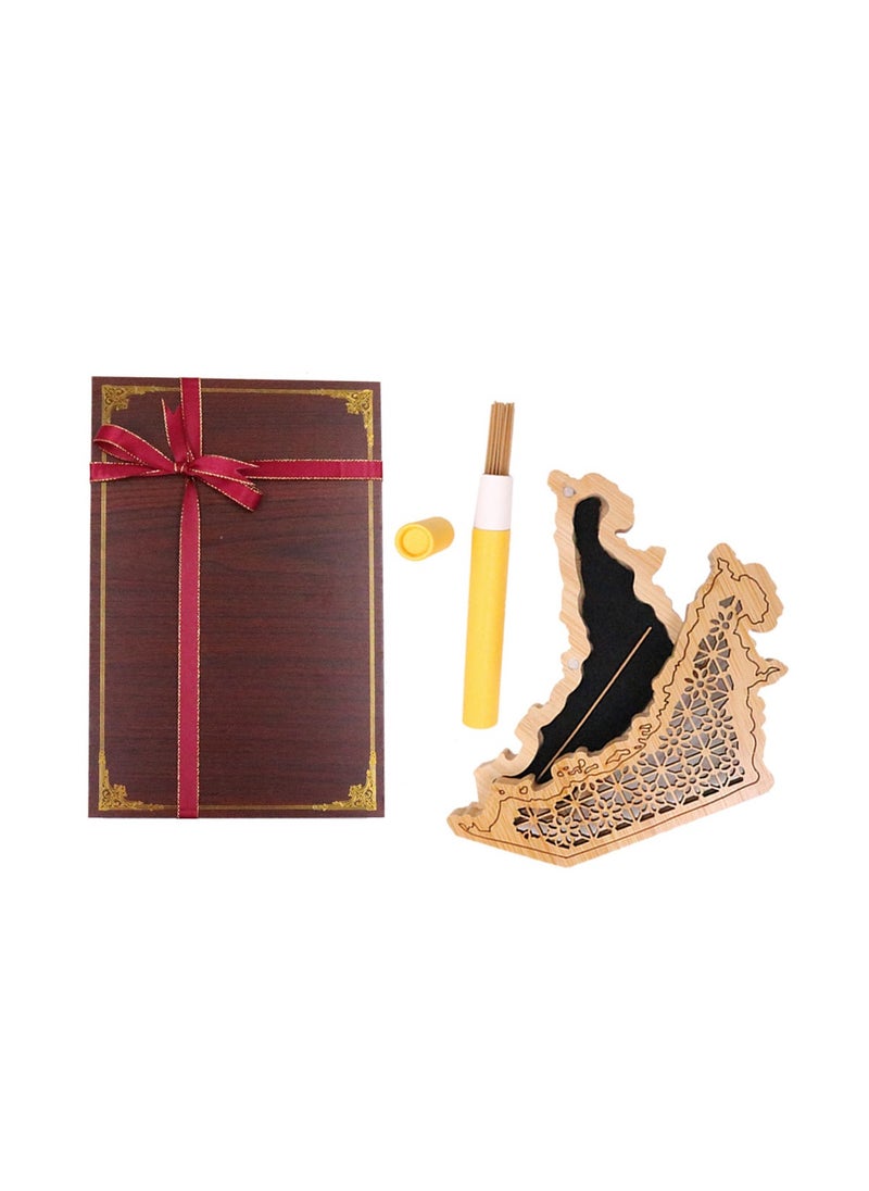 Bakhoor BoSidin Bakhoor Bosidin- Luxury Oud Incense Burner UAE Map Design with 20pcs 1.4mm Oud Sticks  - Image 2