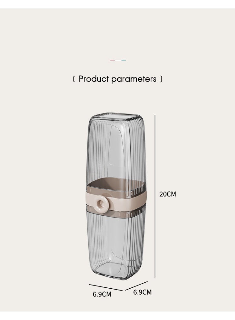 Portable Travel Mouthwash Cup  Soap Box Set - Soap Box, Toothbrush Box - Leakproof Soap Container With Toothbrush Holder, Compact Toiletry Organizer For Bathroom Shower, Gym, School, Camping, Vacation, Outdoor Use Bathroom Shower Set (Grey 6.9*6.9*20cm/7*4*11cm) - Image 4