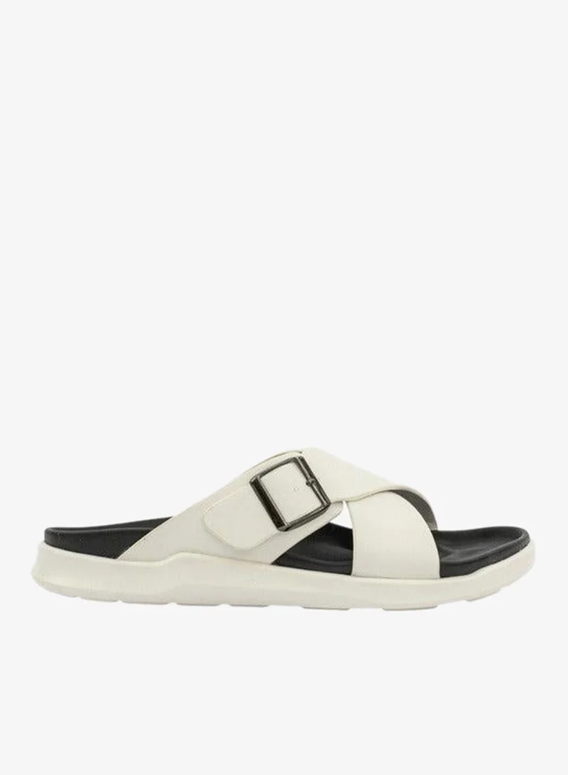 Le Confort Men Buckle Accent Cross-Strap Slip-On Sandals
