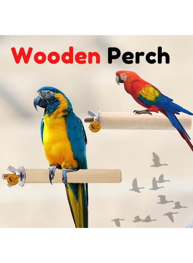 سايج سكوير مجموعة مجثمات الطيور الخشبية الطبيعية - 6 و12 بوصة | مثالية للتمرين واللعب والتدريب وتحسين الأقفاص ومنع مشاكل القدم | مناسبة للعصافير والببغاوات والبادجي والكوكاتيل | عبوة من قطعتين - Image 2