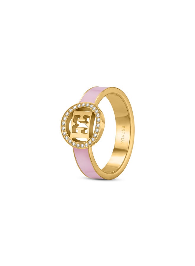 ESCADA Isabella Gold Plated and Pink Enamel Ring for Women 54mm - Image 1