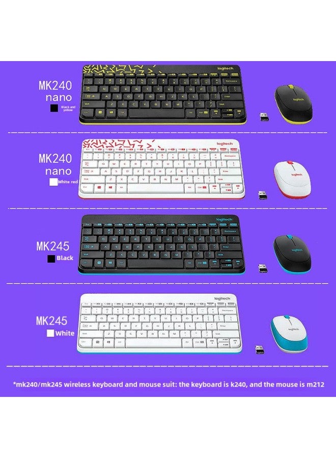 Logitech MK245 Wireless Keyboard And Mouse Suit To Map Logo Pattern Portable Keyboard And Mouse Machine Mk240-Specifications:Logitech MK245 White  - Image 3