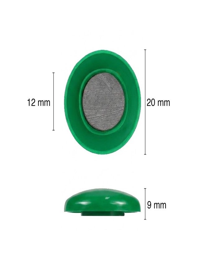 oddpod™ 50 PCS Single Colour Plain 20mm Magnets for White Board/Refrigerator Notes, Photos, Charts, Planner - Green - Image 3