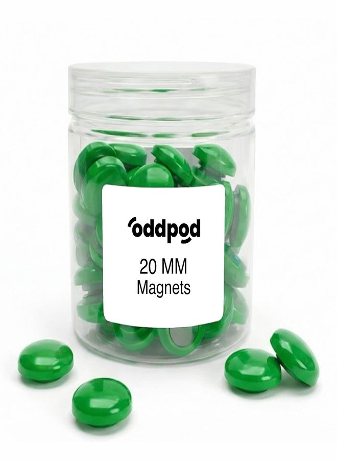 oddpod™ 50 PCS Single Colour Plain 20mm Magnets for White Board/Refrigerator Notes, Photos, Charts, Planner - Green - Image 1