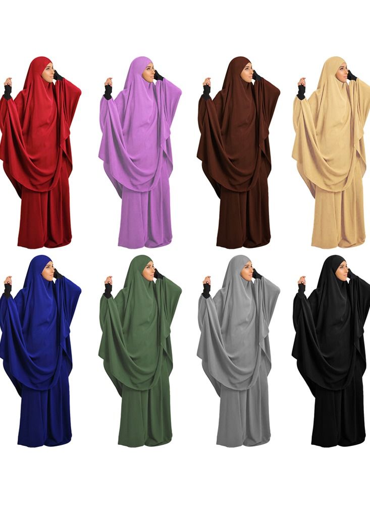 Long Sleeves Abaya With Hijab Black - Image 2