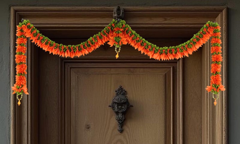 Daedal Crafters Champa Door Set Toran for Main Door Entrance, Reusable Thoran for Mandir & Living Room Décor, Bandarwal for Festival Decoration, Flower Hanging for Home Décor (42x24 inch) - Image 1