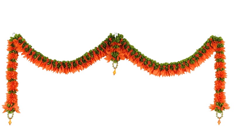 Daedal Crafters Champa Door Set Toran for Main Door Entrance, Reusable Thoran for Mandir & Living Room Décor, Bandarwal for Festival Decoration, Flower Hanging for Home Décor (42x24 inch) - Image 4