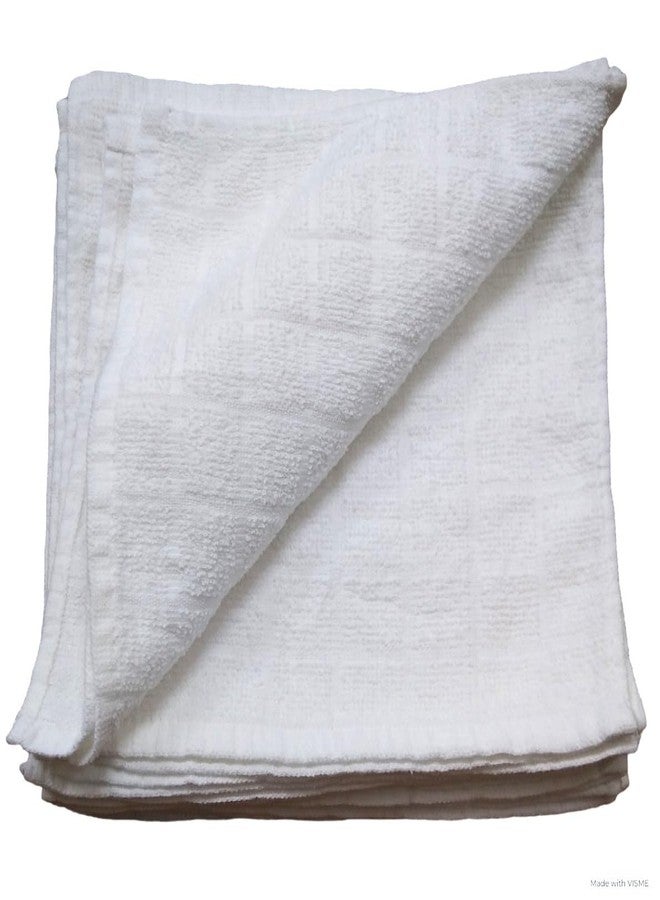 Economy Towels, Washcloth Set (18 Pack - White 9X9 in.) Small and Thin Textured Washcloths. Shop Rags. 100% Cotton Terry Cloth Soft & Absorbent Reusable Wipes. Wash Rags for General Cleaning - Image 1