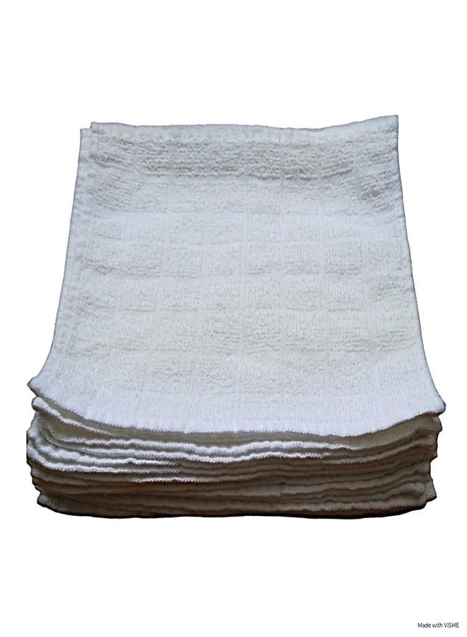 Economy Towels, Washcloth Set (18 Pack - White 9X9 in.) Small and Thin Textured Washcloths. Shop Rags. 100% Cotton Terry Cloth Soft & Absorbent Reusable Wipes. Wash Rags for General Cleaning - Image 3