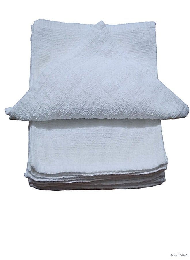 Economy Towels, Washcloth Set (18 Pack - White 9X9 in.) Small and Thin Textured Washcloths. Shop Rags. 100% Cotton Terry Cloth Soft & Absorbent Reusable Wipes. Wash Rags for General Cleaning - Image 2
