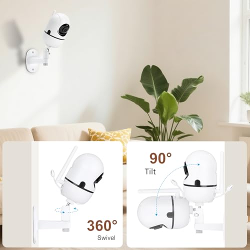 GAHOGA Adjustable Baby Monitor Wall Mount for HelloBaby HB6550/HB6560/HB6240/HB65/HB6148/HB6339 & ANMEATE SM935E, 360° Swivel Baby Monitor Stand Adhesive Wall Mount with Perfect View and Easy to Install - Image 3