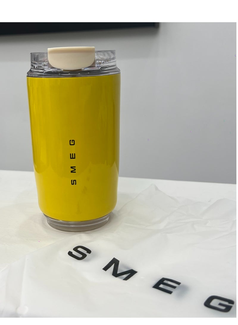 سميج 320ML كوب المشروبات السفر السيارة المحمولة كوب الشرب الفولاذ المقاوم للصدأ فراغ التسرب دليل 320ML القهوة ثيرموس (الأصفر) - Image 2