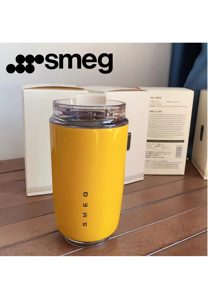 سميج 320ML كوب المشروبات السفر السيارة المحمولة كوب الشرب الفولاذ المقاوم للصدأ فراغ التسرب دليل 320ML القهوة ثيرموس (الأصفر) - Image 1