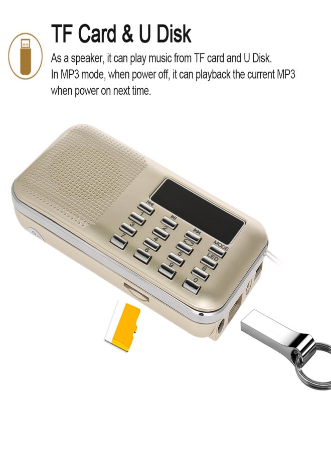 Y-896 Mini FM Radio Digital Portable 3W Stereo Speaker MP3 Audio Player High Fidelity Sound Quality w/ 2 Inch Display Screen Support USB Drive TF Card AUX-IN Earphone-out - Image 3
