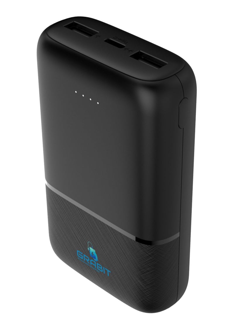 GRABIT 10000mAh Power Bank – Fast Charging, Dual USB & Type-C, Compact & Travel-Friendly  - Image 1