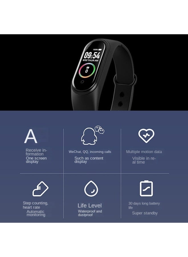M4m8 Smart Bluetooth Bracelet True Heart Rate Health Sports Watch Step Counter - Image 3