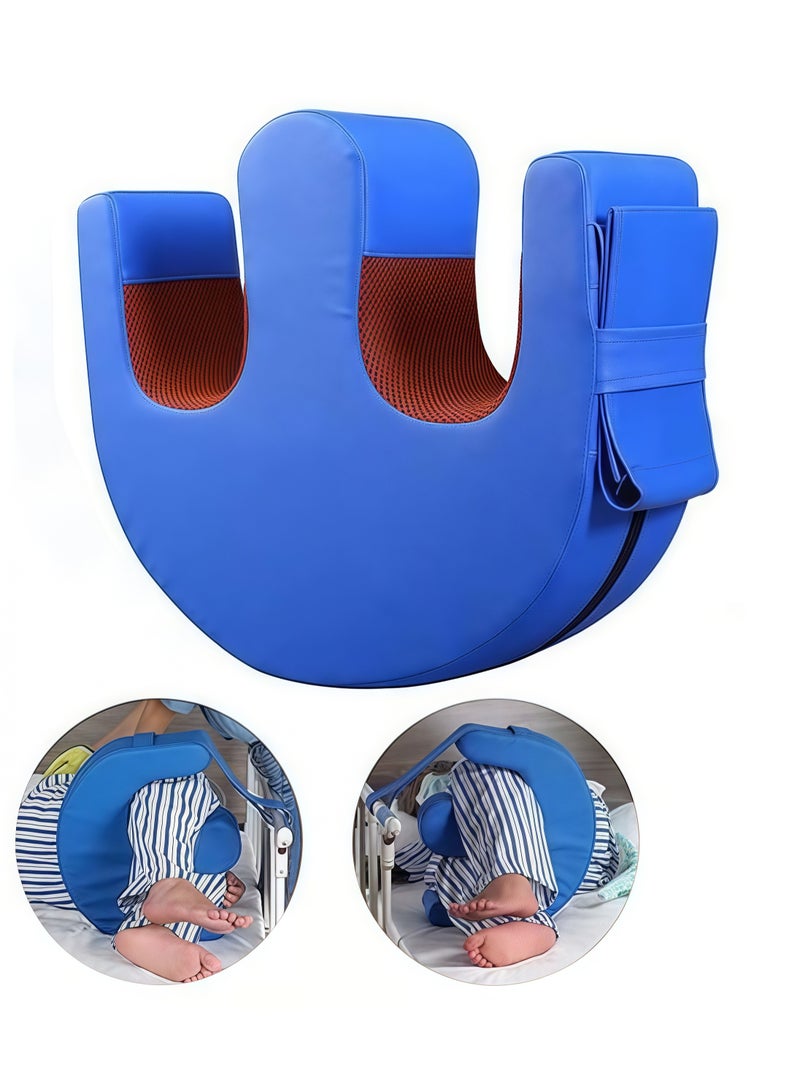 Patient Turning Device Turnover Device Waterproof Detachable PU Leather Turning Pillow Lift Assist Nursing Help The for Bedridden Elderly Patients Products Blue - Image 1