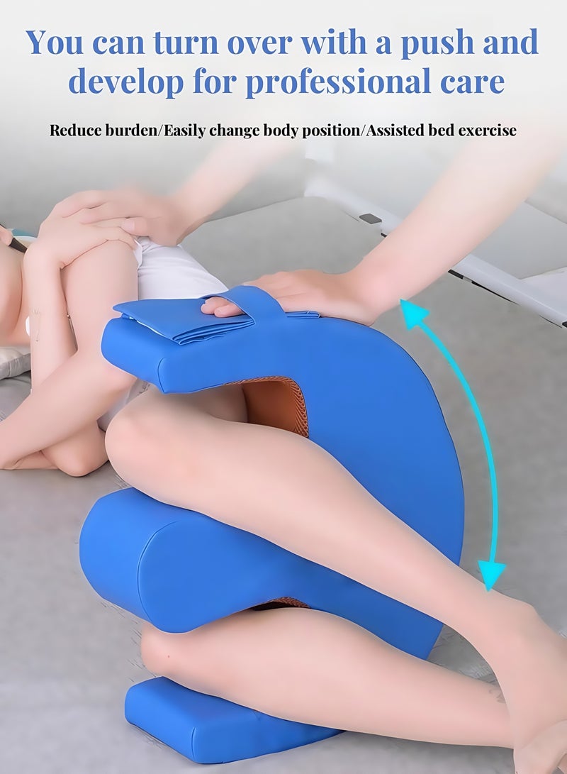 Patient Turning Device Turnover Device Waterproof Detachable PU Leather Turning Pillow Lift Assist Nursing Help The for Bedridden Elderly Patients Products Blue - Image 4